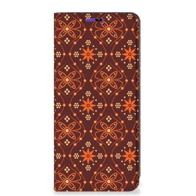 Samsung Galaxy A22 4G | M22 | Hoesje met Magneet | Batik Brown Samsung Galaxy A22 4G | M22 | Hoesje met Magneet | Batik Brown