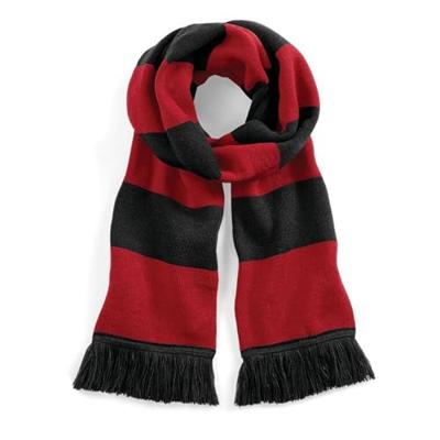 Beechfield CB479 Stadium Scarf - Black/Classic Red - One Size