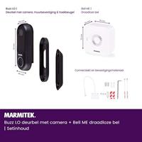 Buzz LO + Bell ME WHT - Deurbel met camera - Gong wit - thumbnail