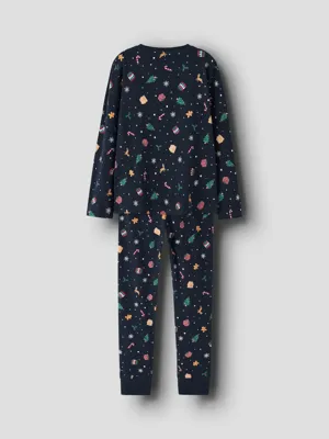 Name it kinder pyjama - Christmas - katoen - Grijze katoenen pyjama voor jongens en meisjes
