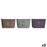 Toilettas DKD Home Decor Bruin Groen Bordeaux (3 Stuks) - thumbnail