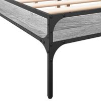 Bedframe bewerkt hout metaal grijs sonoma eiken 140x190 cm - thumbnail