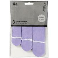 Creativ Company Pompon van papier, d 20+24+30 cm, 16 gr, paars, 3 stuk/ 1 doos - thumbnail