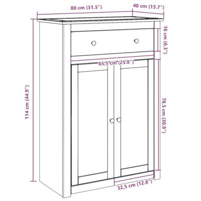 Schoenenkast Panama 80x40x114 cm massief grenenhout