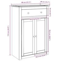 Schoenenkast Panama 80x40x114 cm massief grenenhout - thumbnail