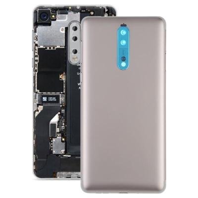 Batterij achtercover met camera lens & toetsen aan de zijkant voor Nokia 8 (goud)