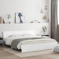 Bedframe met hoofdeinde wit 180x200 cm - thumbnail