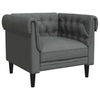 Fauteuil Chesterfield-stijl stof donkergrijs - thumbnail