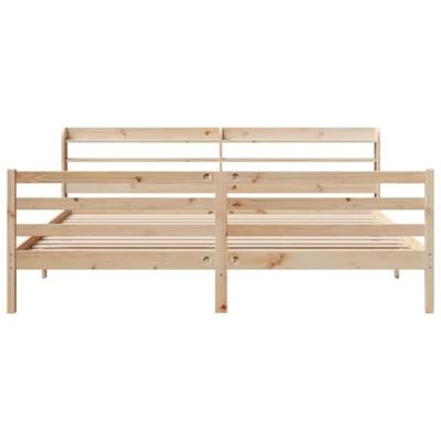 Bedframe met hoofdbord massief grenenhout 200x200 cm