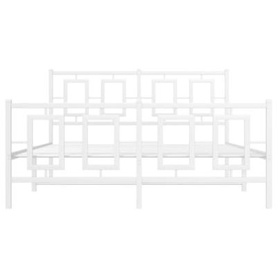 Bedframe met hoofd- en voeteneinde metaal wit 140x190 cm