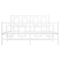 Bedframe met hoofd- en voeteneinde metaal wit 140x190 cm - thumbnail