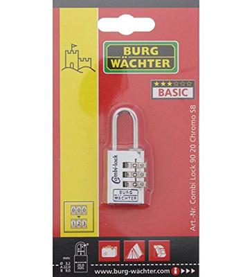 Burg Wächter 3631 Hangslot 22.90 mm Aluminium-zilver (chroom) Cijferslot
