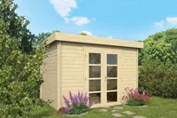 Tuindeco Hypermodern Blokhut 320x260 cm 28 mm vuren blank- Plat dak- Onbehandeld vurenhout- Tuindeco - thumbnail