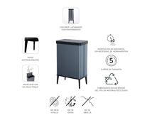 Staande prullenbak - VERTO - CURVER - Touch opening - 54 L - Parelblauw - thumbnail