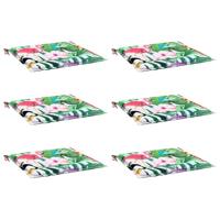 Tuinstoelkussens 6 st 40x40x3 cm stof meerkleurig - thumbnail