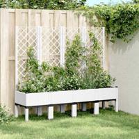 VidaXL Plantenbak met latwerk 160x40x142 cm polypropeen wit - thumbnail