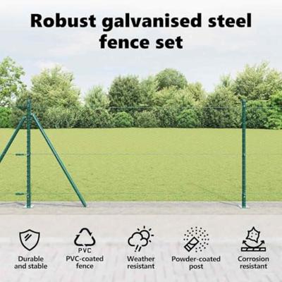 VidaXL Afrasteringspaal groen 25 x 0,8 m (25 mm gaas) staal en pvc