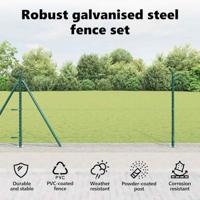 VidaXL Afrasteringspaal groen 25 x 0,8 m (25 mm gaas) staal en pvc - thumbnail