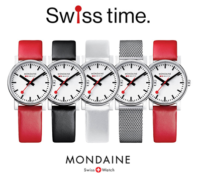 Mondaine horlogeband BM20069 / FL8222.20R Leder Zwart 22mm