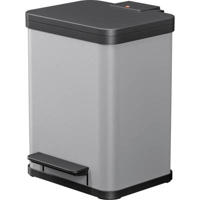 Hailo Oko Duo Plus M Pedaalemmer 2x9L Zilver/Zwart