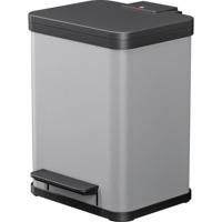 Hailo Oko Duo Plus M Pedaalemmer 2x9L Zilver/Zwart - thumbnail