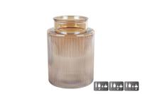 Vaas/windlicht Niamh L luster amber glas - thumbnail