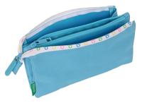Pennenetui met 3 vakken Benetton Spring Hemelsblauw 22 x 12 x 3 cm - thumbnail