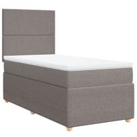 Boxspring met matras stof taupe 80x200 cm - thumbnail