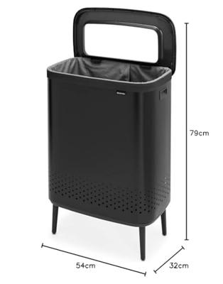 Brabantia Bo hi wasbox 2 x 45 liter matt black Brabantia Bo hi wasbox 2 x 45 liter matt black