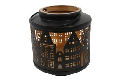 Countryfield windlicht Amsterdam 18 cm zwart