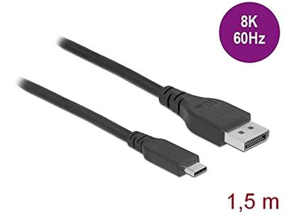 Delock 86040 USB-C-kabel DisplayPort / USB Aansluitkabel USB-C stekker, DisplayPort-stekker 1.5 m Zwart Vergulde steekcontacten, 4K UHD, Afgeschermd Delock 86040 USB-C-kabel DisplayPort / USB Aansluitkabel USB-C stekker, DisplayPort-stekker 1.5 m Zwart Vergulde steekcontacten, 4K UHD, Afgeschermd