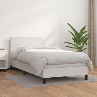 Boxspring met matras kunstleer wit 90x190 cm