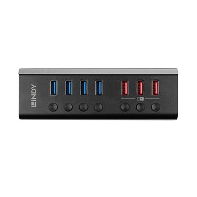LINDY 43371 USB 3.2 Gen 1-hub 8 poorten Zwart