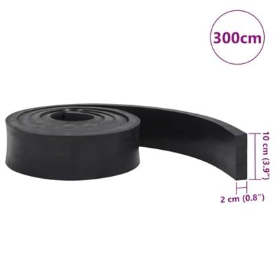 VidaXL Rubberen rand voor sneeuwploeg 300x10x2 cm zwart