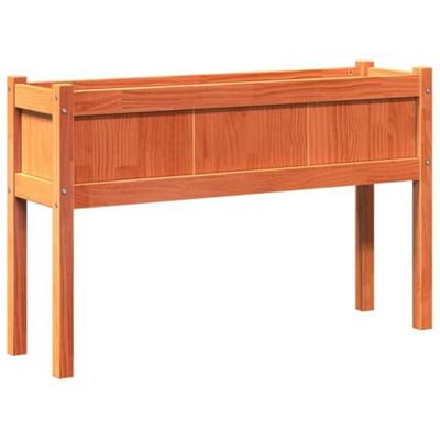 VidaXL Plantenbak met poten 110x31x70 cm grenenhout wasbruin VidaXL Plantenbak met poten 110x31x70 cm grenenhout wasbruin