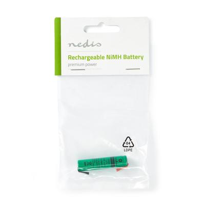 NEDIS Oplaadbare Ni-MH batterij | 1.20 V | NiMH | NiMH Battery Pack | Oplaadbaar | 600 mAh | Voorgeladen | Aantal batterijen: 1 stuk | Plastic zak | HR03 | Soldeerflessen | Groen