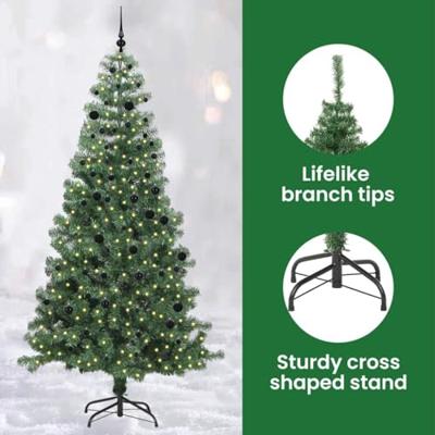 VidaXL Kerstboom met 300 led met standaard groen 240 cm pvc VidaXL Kerstboom met 300 led met standaard groen 240 cm pvc