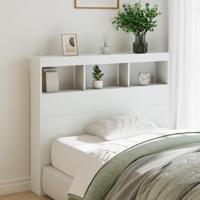 Hoofdbordkast met LED-verlichting 120x17x102 cm wit - thumbnail