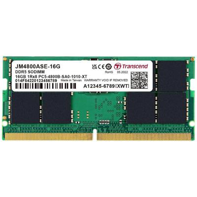 Transcend jm4800ase-16g jetram, ddr5, 16gb, so-dimm, 4800 mhz, 1rx8, 2gx8, cl40, 1.1v