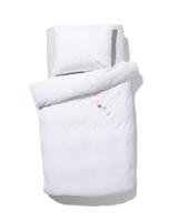 HEMA Dekbedovertrek 140x200/220cm zacht katoen structuur stip (wit) - thumbnail
