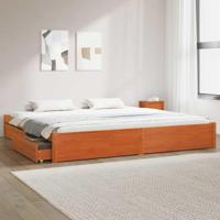 Bedframe met lade Wasbruin 180 x 200 cm Massief Vurenhout - thumbnail