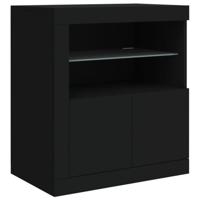 Dressoir met LED-verlichting 60,5x37x67 cm zwart - thumbnail