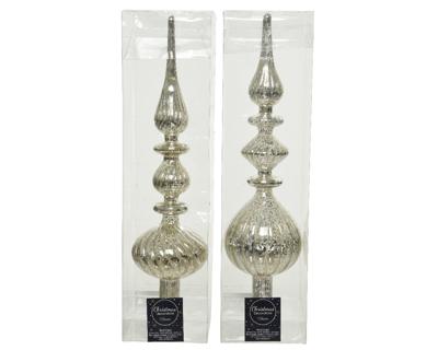 Piek glas d9h35 cm zilver a2 Decoris - Decoris