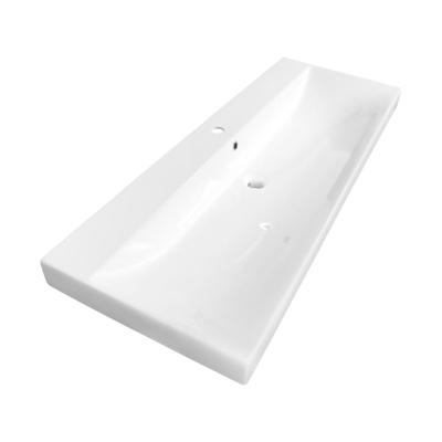 Brauer Aurora Wastafel - 120 cm - met 1 Spoelbak en 1 Kraangat - Keramiek Hoogglans Wit