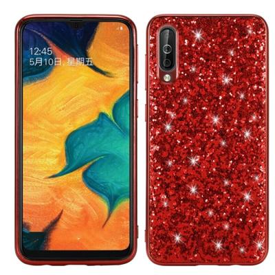 Glittery poeder schokbestendig TPU Case voor Galaxy A70 (rood)
