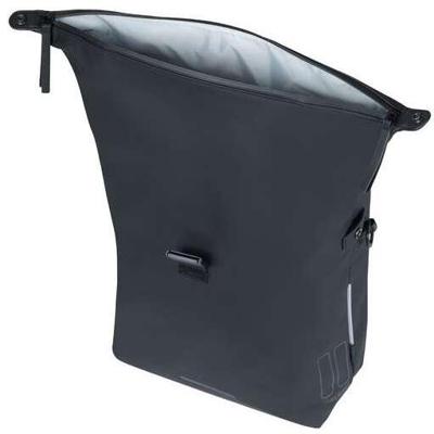 Basil soho mik side fietsschoudertas - zwart, waterdicht, pu, nordlicht led, 17l