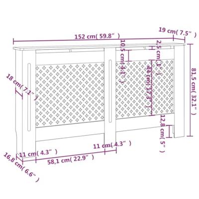 Radiatorombouw 152x19x81,5 cm MDF zwart