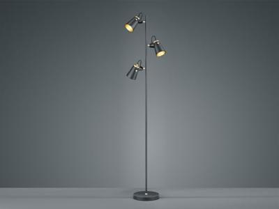 Trio Design vloer leeslampEdward 3-lichts zwart met goud - 408800332