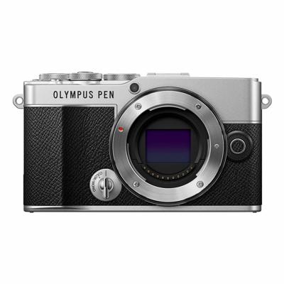 Olympus PEN E-P7 Micro Four Thirds-systeemcamera, 20 MP-sensor, ingebouwde 5-assige beeldstabilisator, kantelbaar en hoge definitie LCD, 4K-video, wifi, profielkeuze kleur en zwart/wit, zilver