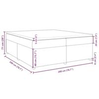 Boxspring met matras stof donkerbruin 200x200 cm - thumbnail